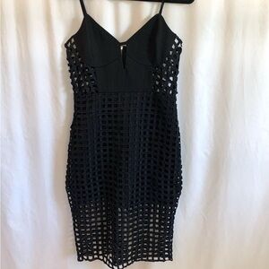 Just Me Black Cage Net Midi Dress - Size Small NWT
